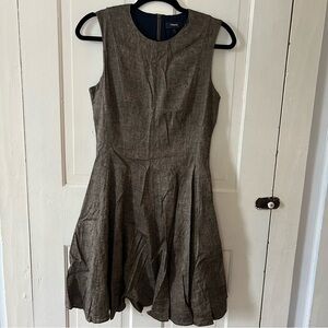 Theory Brown Sleeveless Linen Dress